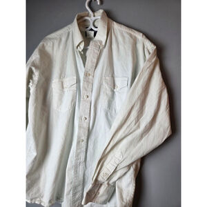Men's Wrangler White Casual Button Down Shirt XL